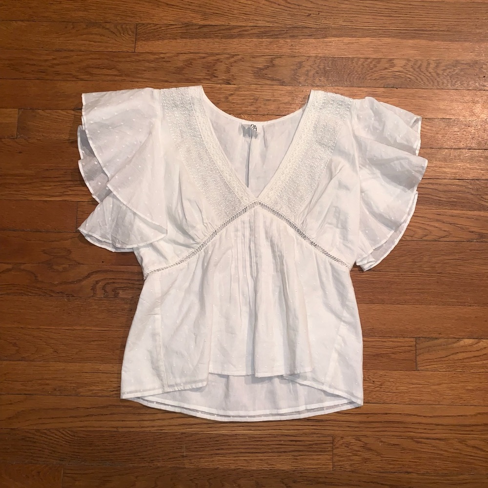 Shopbop dRA Los Angeles white flutter sleeve top